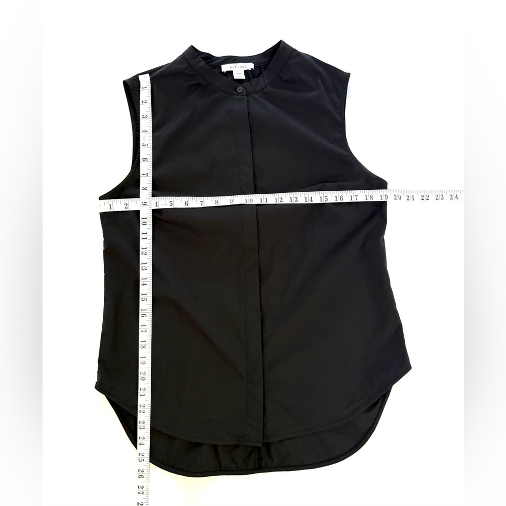 BNWOT Kit and Ace Marbella Sleeveless Poplin Shirt in Black M - Picture 10 of 12